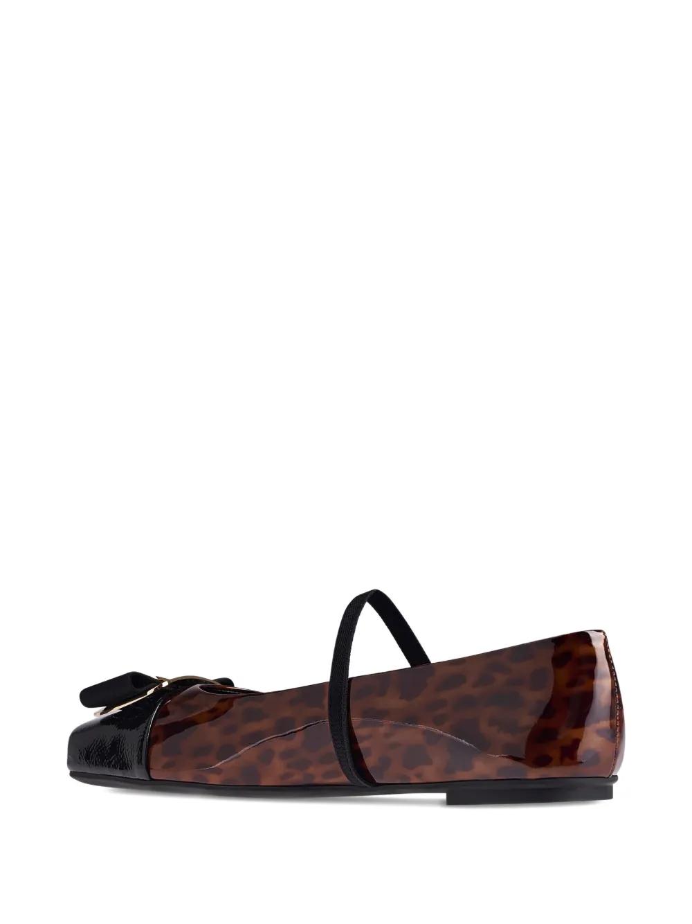 Балетки Vara Plate из лакированной кожи Ferragamo, коричневый — фото 3