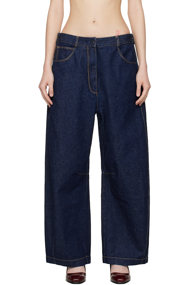 

Cordera Синие мешковатые джинсы с изогнутыми штанинами