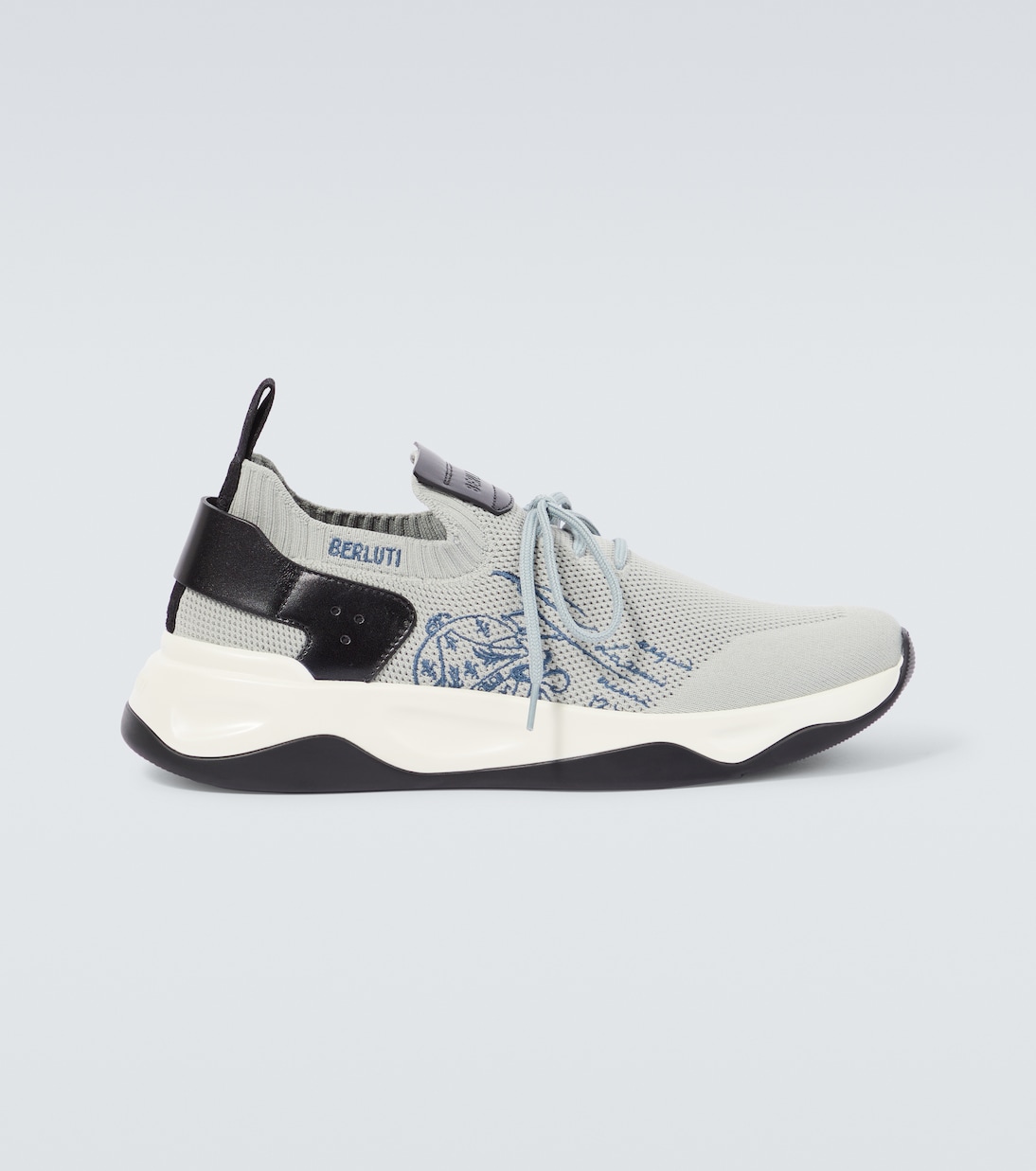 

Теневые вышитые кроссовки Berluti, Light Grey