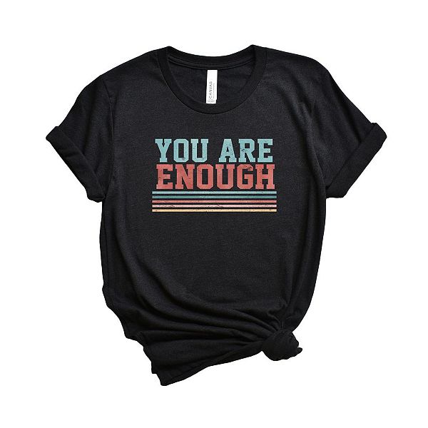 

Футболка с коротким рукавом You are enough в полоску Simply Sage Market, Black
