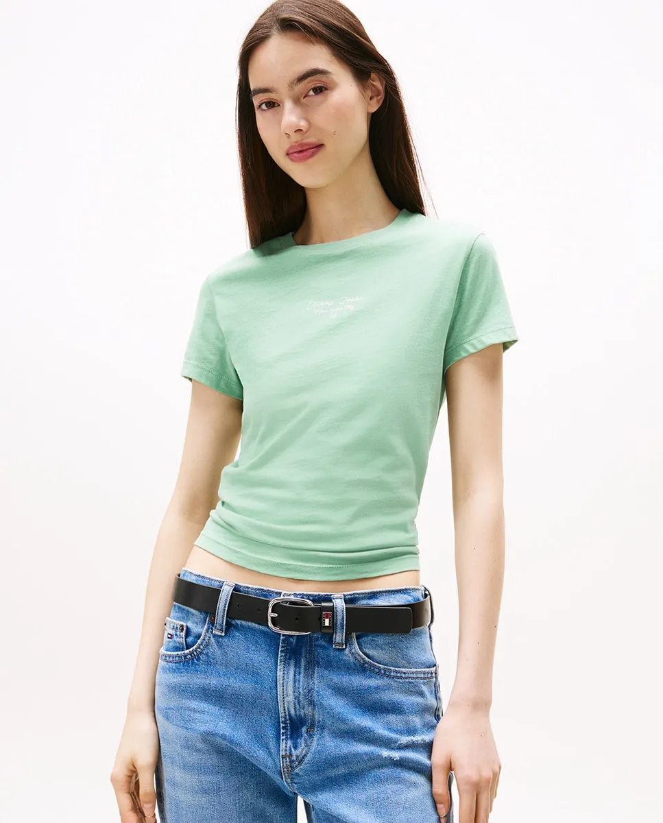 

Женская облегающая футболка с принтом логотипа Tommy Jeans, бирюзовый