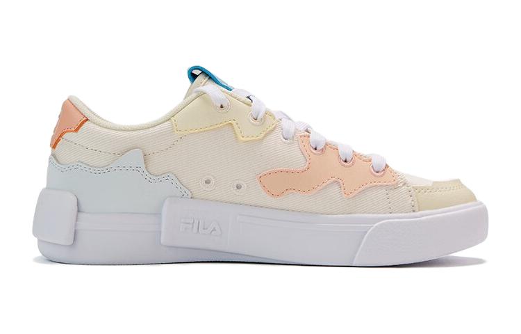 Скользоустойчивые детские скейтерские кроссовки FILA KIDS молочно-белый/нежно-персиковый розовый — фото 3