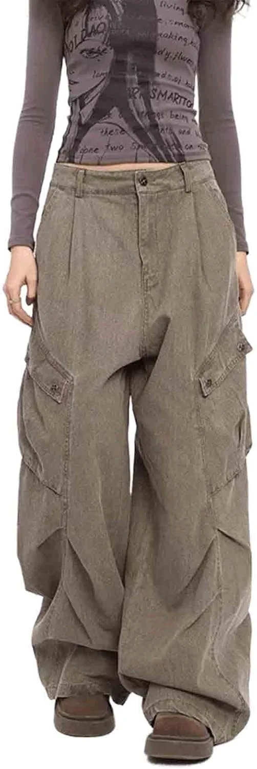 

Женские джинсы в стиле ретро с прямым кроем и широкими штанинами BXCNCKD