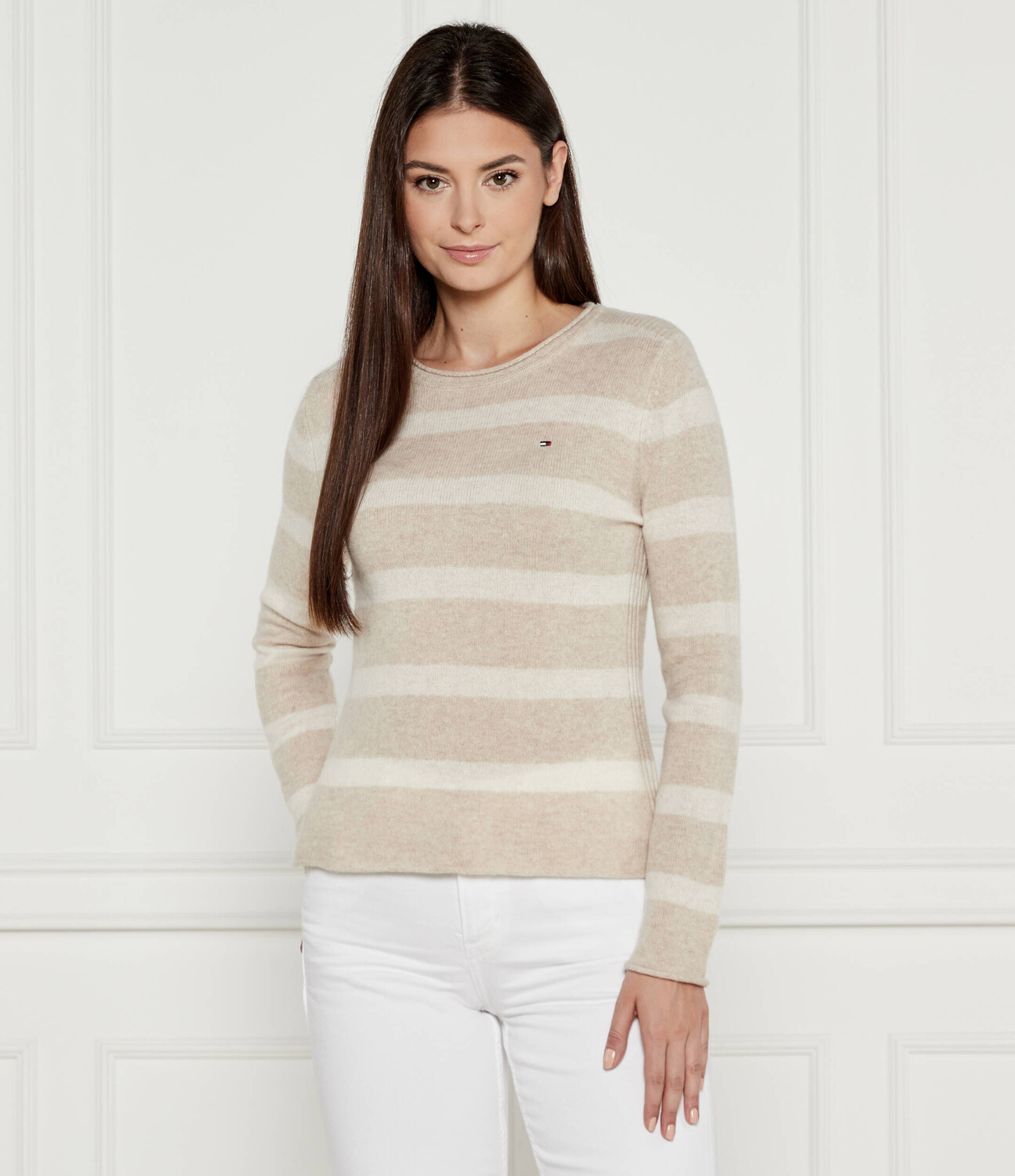 

Свитер из шерсти Tommy Hilfiger Regular Fit, бежевый