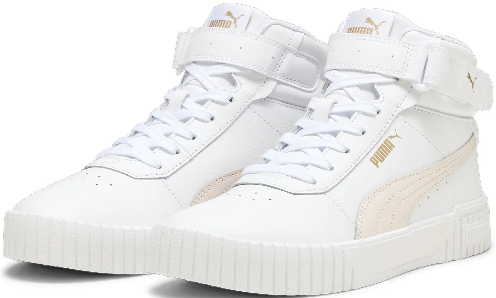 

Кроссовки PUMA "CARINA 2.0 MID", цвет Puma White-Frosty Pink- Puma Gold
