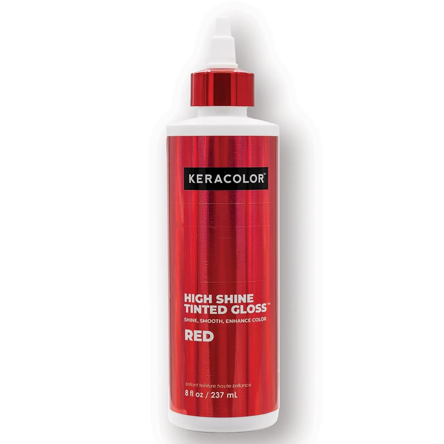 Keracolor High Shine Tinted Hair Gloss, In-Shower Hair Glaze, Sheer Color-Enhancing Glossing Treatment, Red, 8 Fl Oz, Red