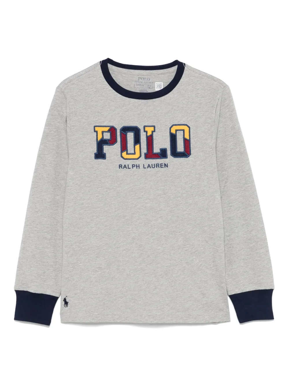 

Футболка с вышитым логотипом POLO RALPH LAUREN KIDS, серый