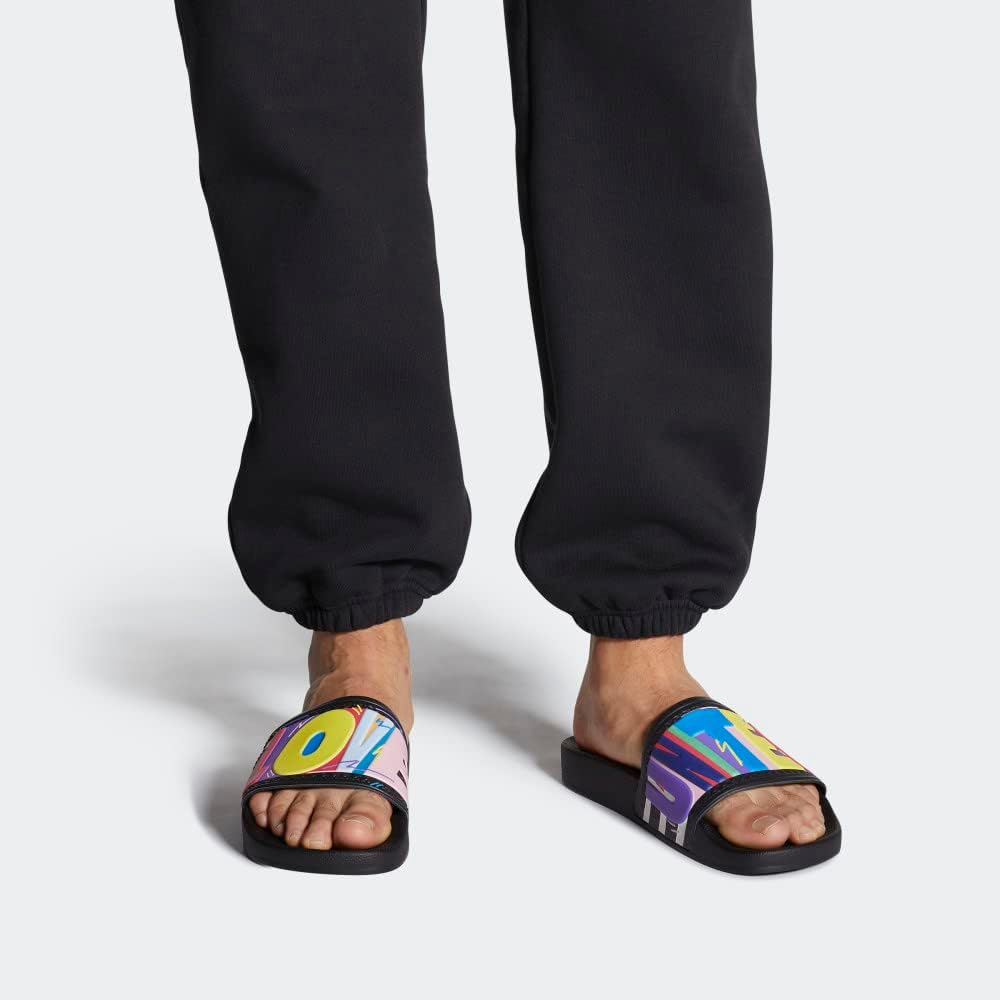 Мужские сандалии Adidas Originals AdiletteSlide, черно-белый — фото 2