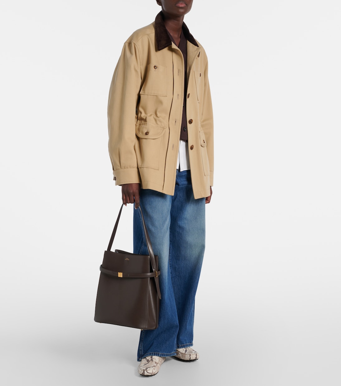 Туфли Gommino из кожи с эффектом змеиной кожи для вождения Tod's, Roccia — фото 3