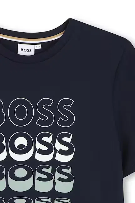 Футболка хлопковая BOSS, синий — фото 3