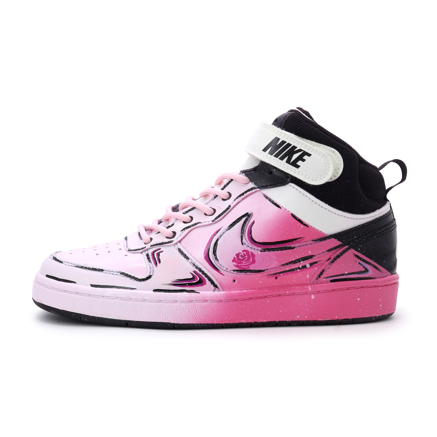 

Nike Court Borough Comic Pink Blade, Girlish, городской шикарный стиль, кожаные, модные, нескользящие, устойчивые к истиранию, баланс