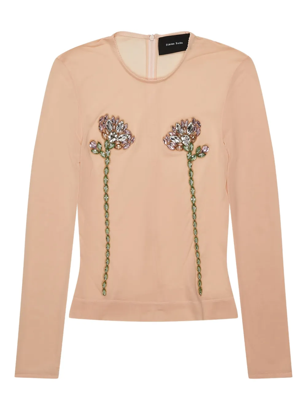 

Декорированный топ с длинными рукавами Simone Rocha, нейтральный