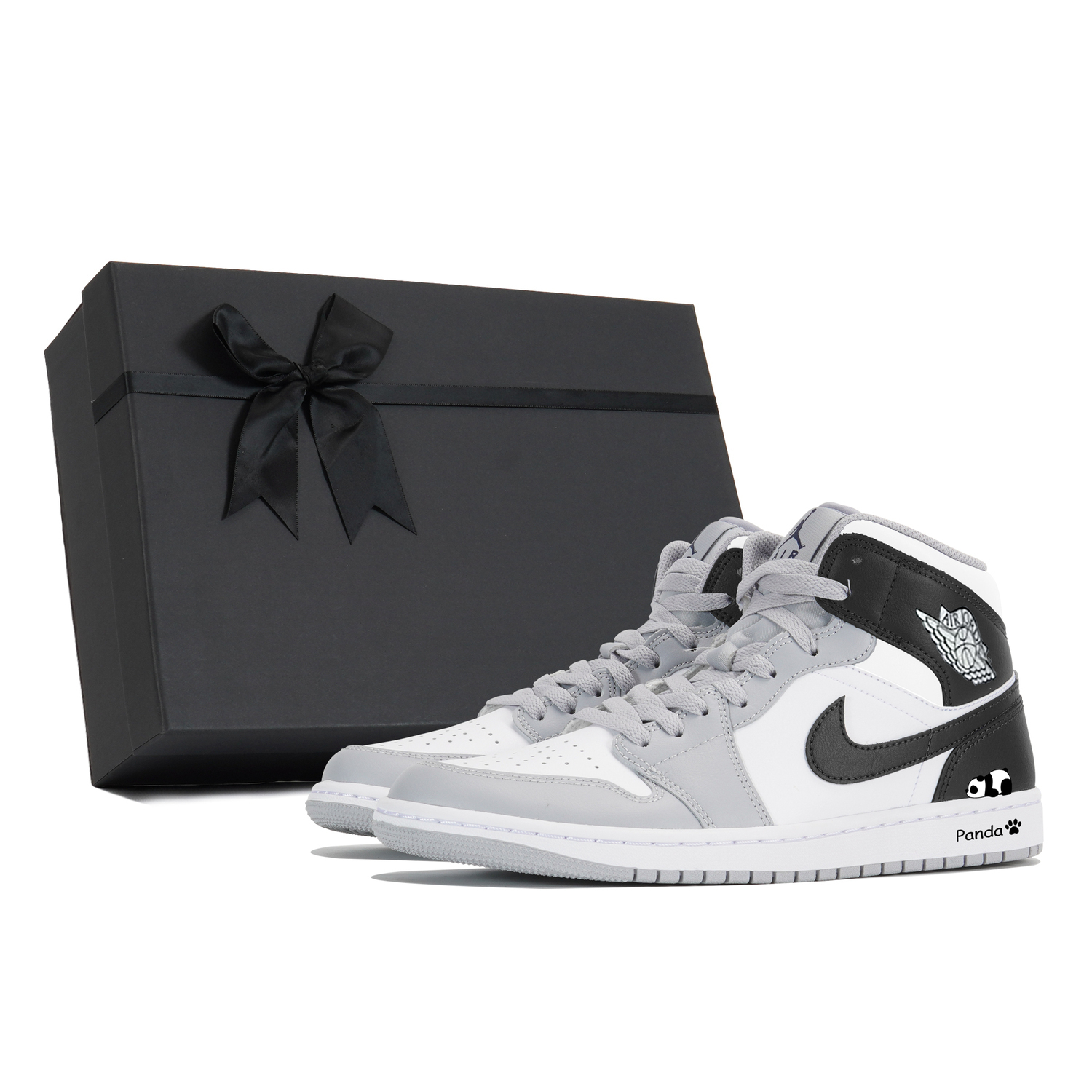 

Air 1 Износостойкие Противоскользящие Мид-Топ Винтажные Баскетбольные Кроссовки Мужские Серые Черные Jordan