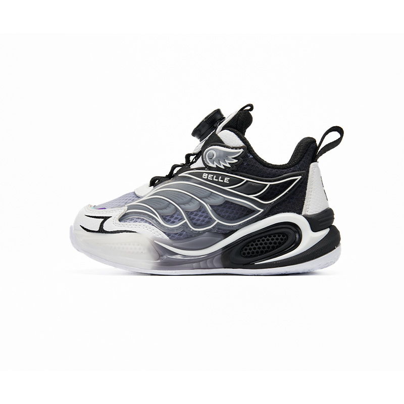 

Детские баскетбольные кроссовки средней высоты с противоскользящей подошвой, устойчивые к истиранию и ударам BELLE, черный