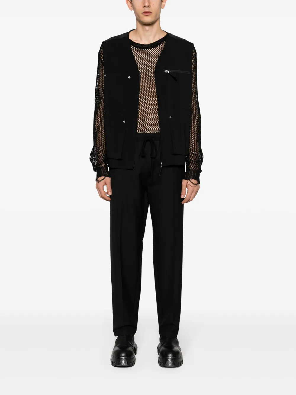 Зауженные брюки с кулиской MM6 Maison Margiela, черный — фото 2