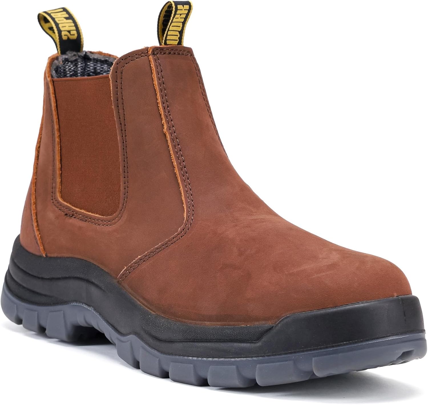 

Мужские ботинки CONRAD Chelsea Slip-On - мягкий носок, композитный носок, водонепроницаемые, противоскользящие, защитная обувь, коричневый