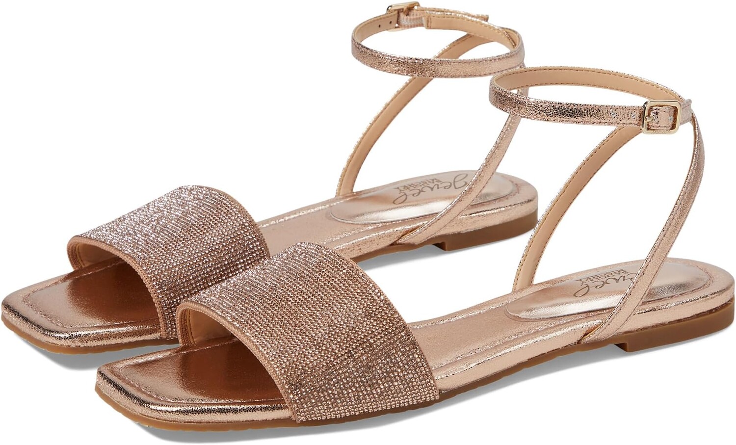 Сандалии Jewel Badgley Mischka Hadley, цвет Rose Gold Textile