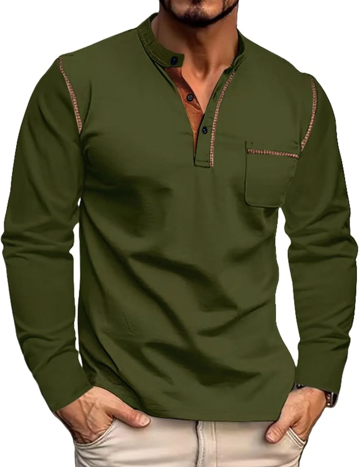 

Футболка-поло для мужчин, легкая, однотонная, с длинными рукавами LGHLMCL