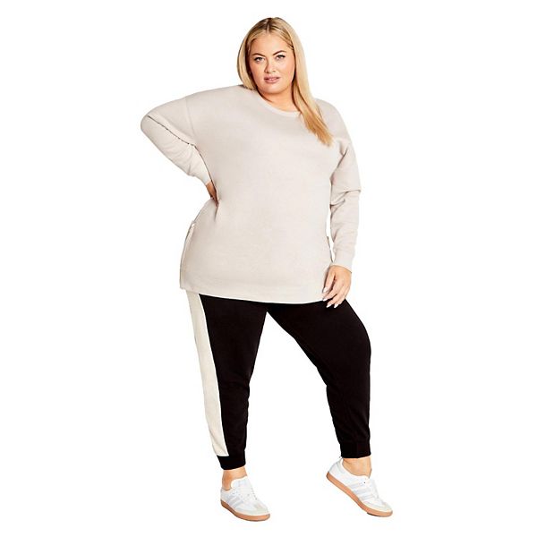 

Женская футболка-лонгслив Jade Plus Size с молнией Avenue, Stone
