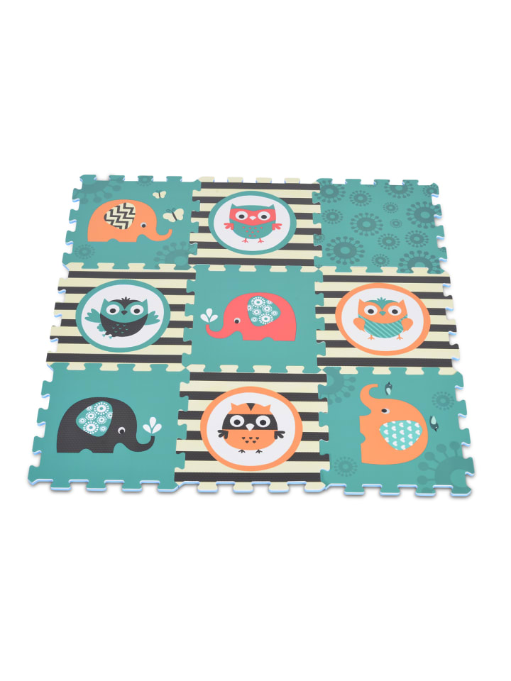 

Moni Коврик-пазл из 9 частей, зеленого цвета