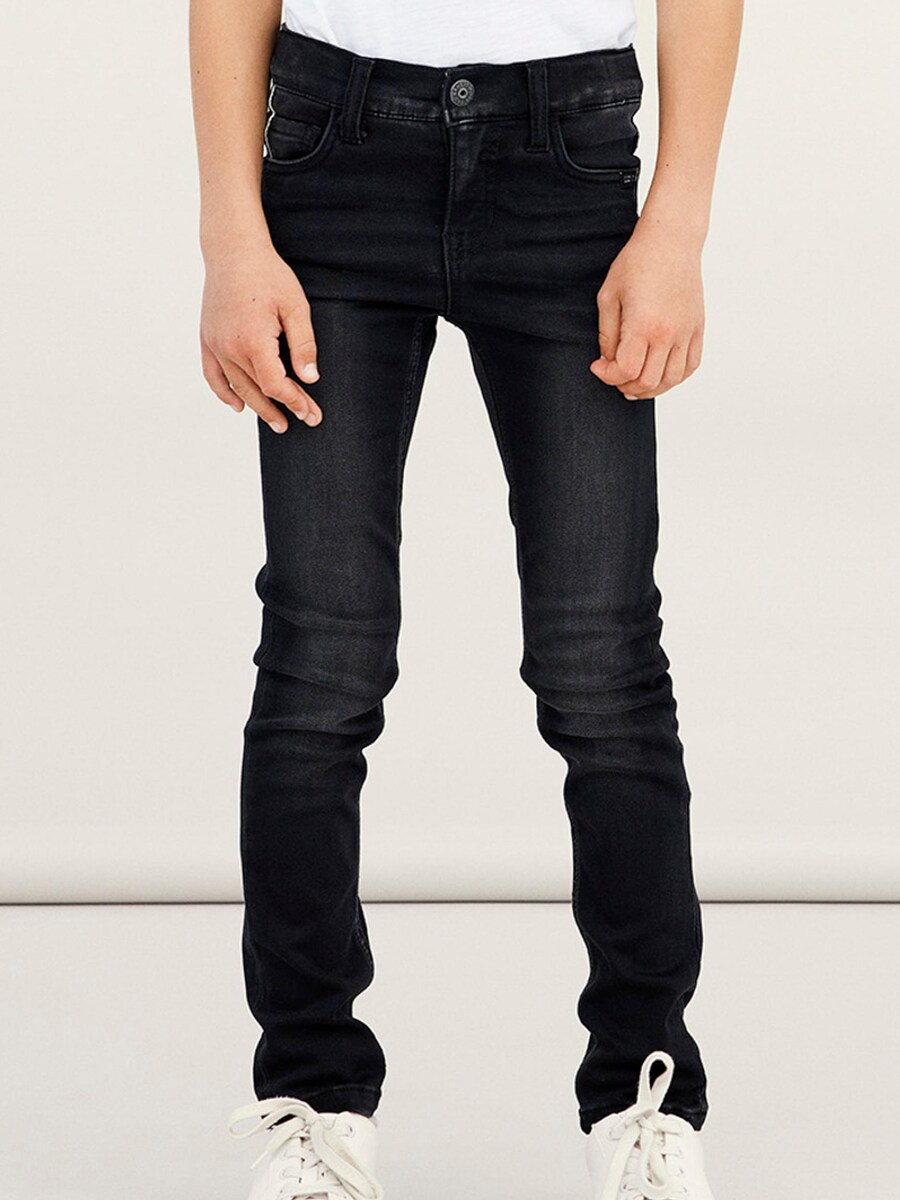 Облегающие джинсы NAME IT Theo, цвет Black/Black denim — фото 2