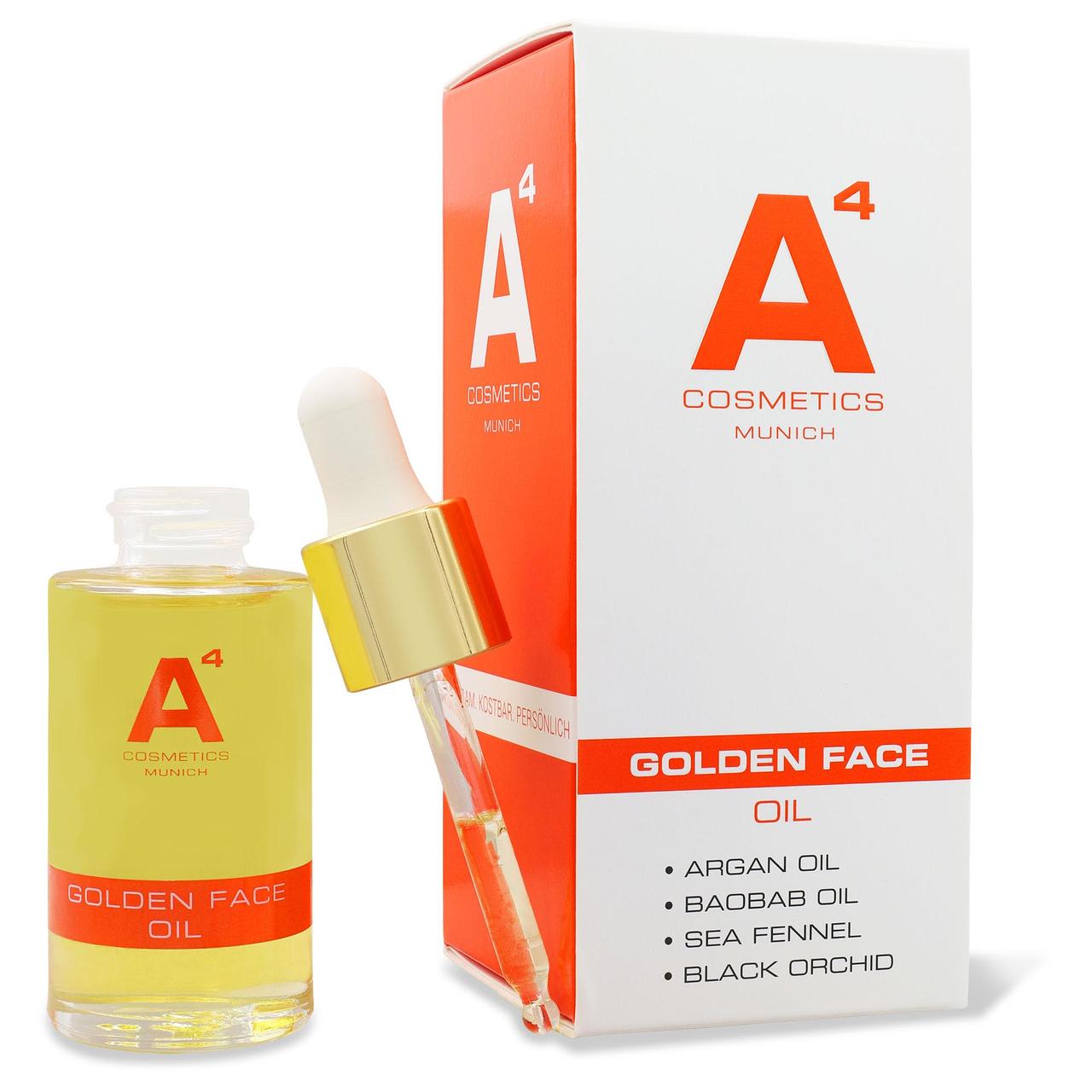 Масло для лица golden face oil A4 Cosmetics, объем 30 мл — фото 4