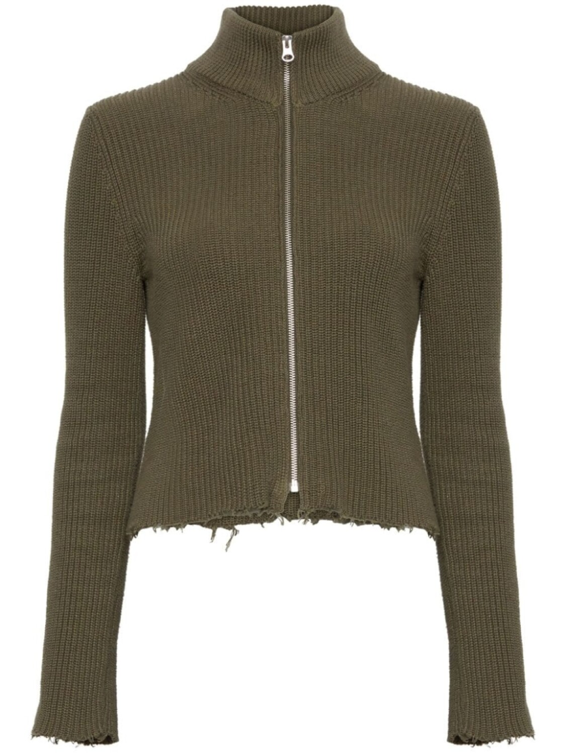 

MM6 Maison Margiela кардиган с высоким воротом и застежкой-молнией, зеленый