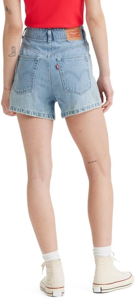 Женские укороченные джинсы Levi's Mom с высокой талией и контрастной строчкой, (New) Light Touch Short No Dx — фото 2