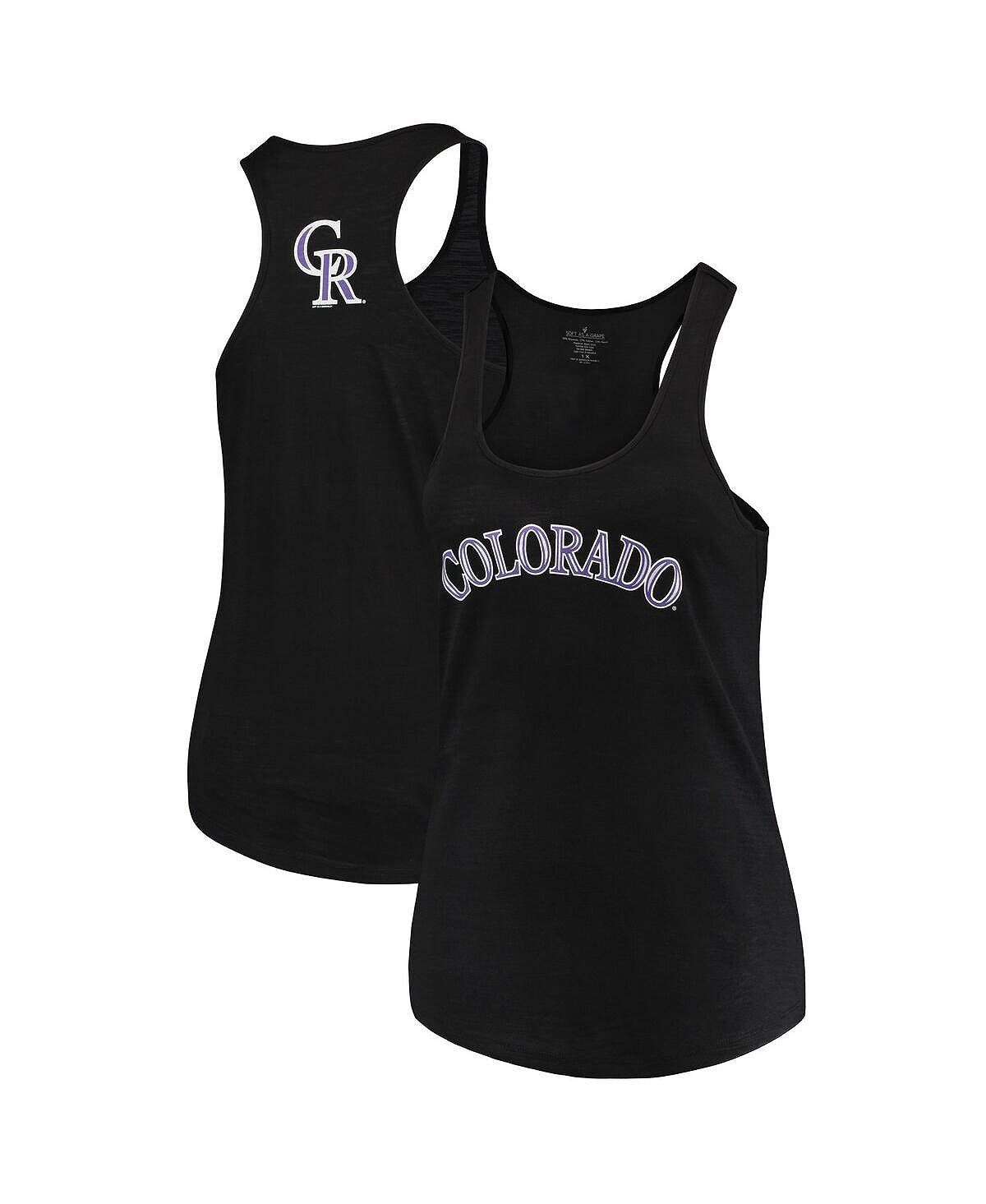 

Женская черная майка больших размеров Colorado Rockies с открытой спиной Fences Racerback Soft As A Grape, черный