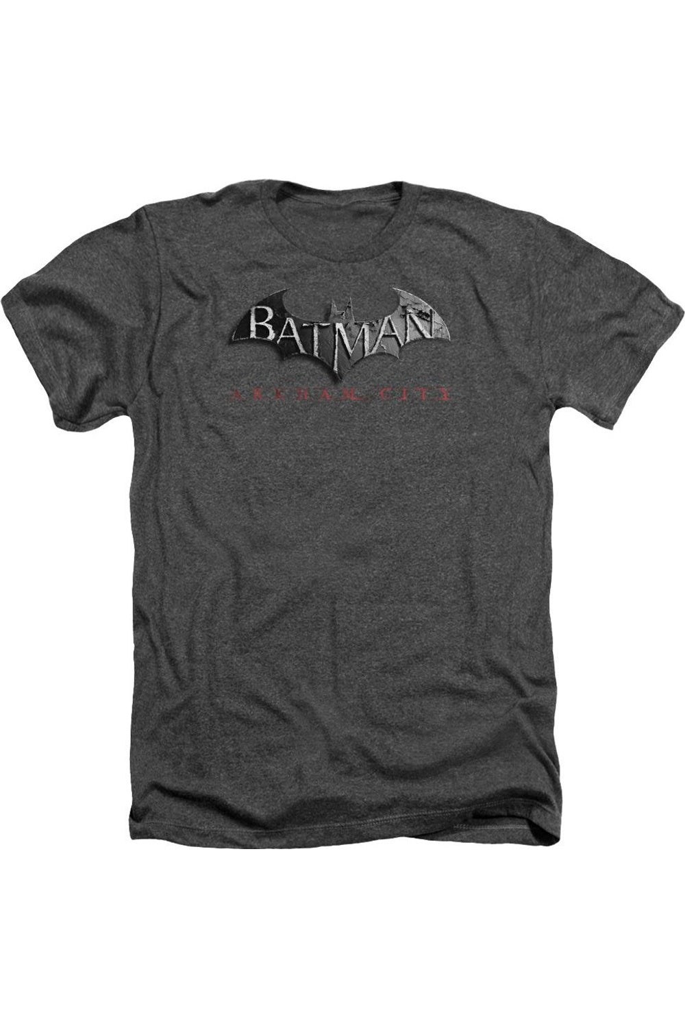 

Футболка/футболка для взрослых с логотипом Batman Arkham City Heather Gildan, цвет charcoal