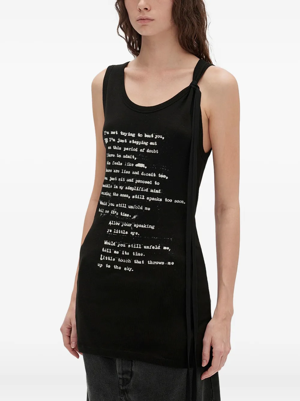 

Хлопковый топ в рубчик Ann Demeulemeester, черный