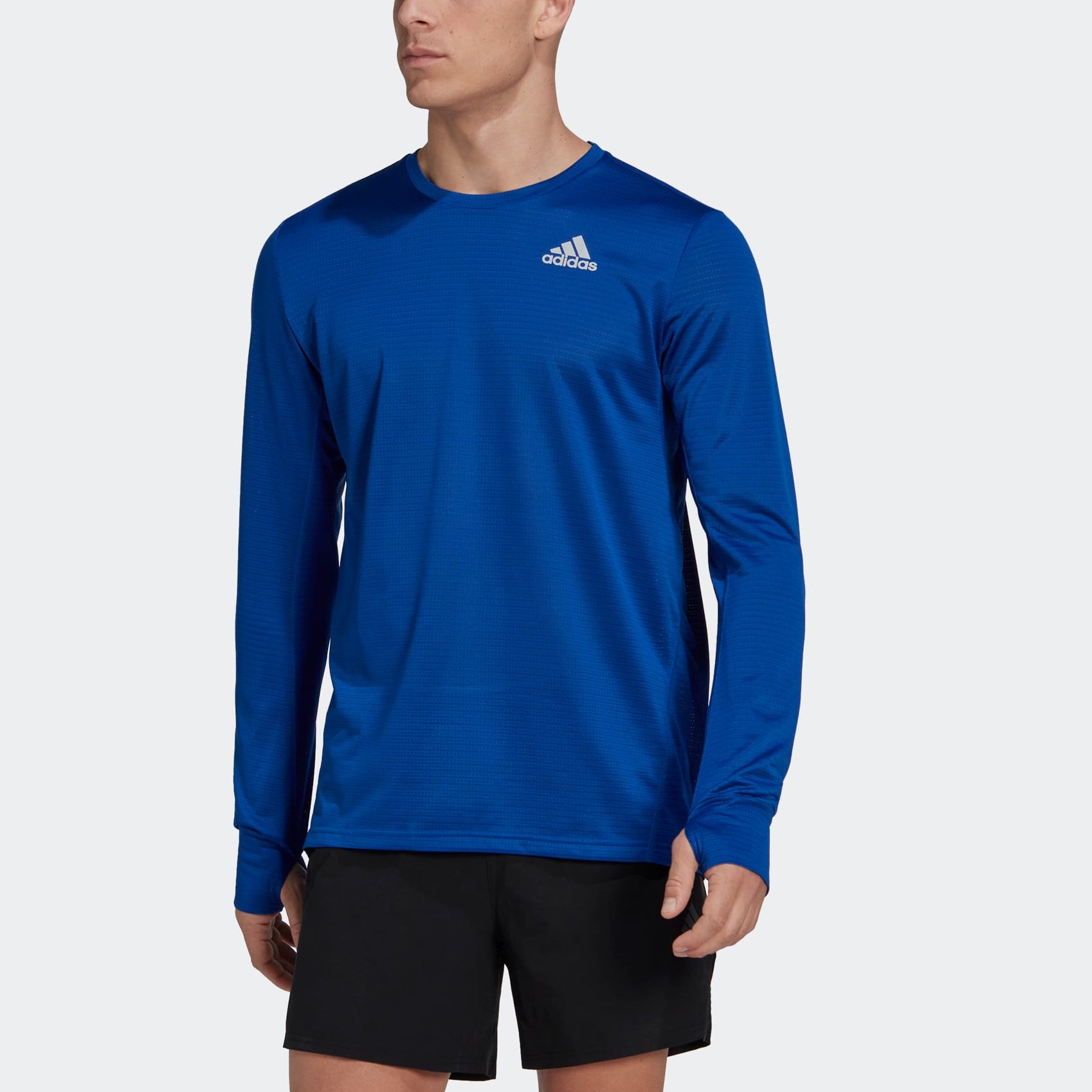 Футболка adidas Otr Long Sleeve Logo T-shirt Asia Sizing 'Blue' HL5983 — фото 3