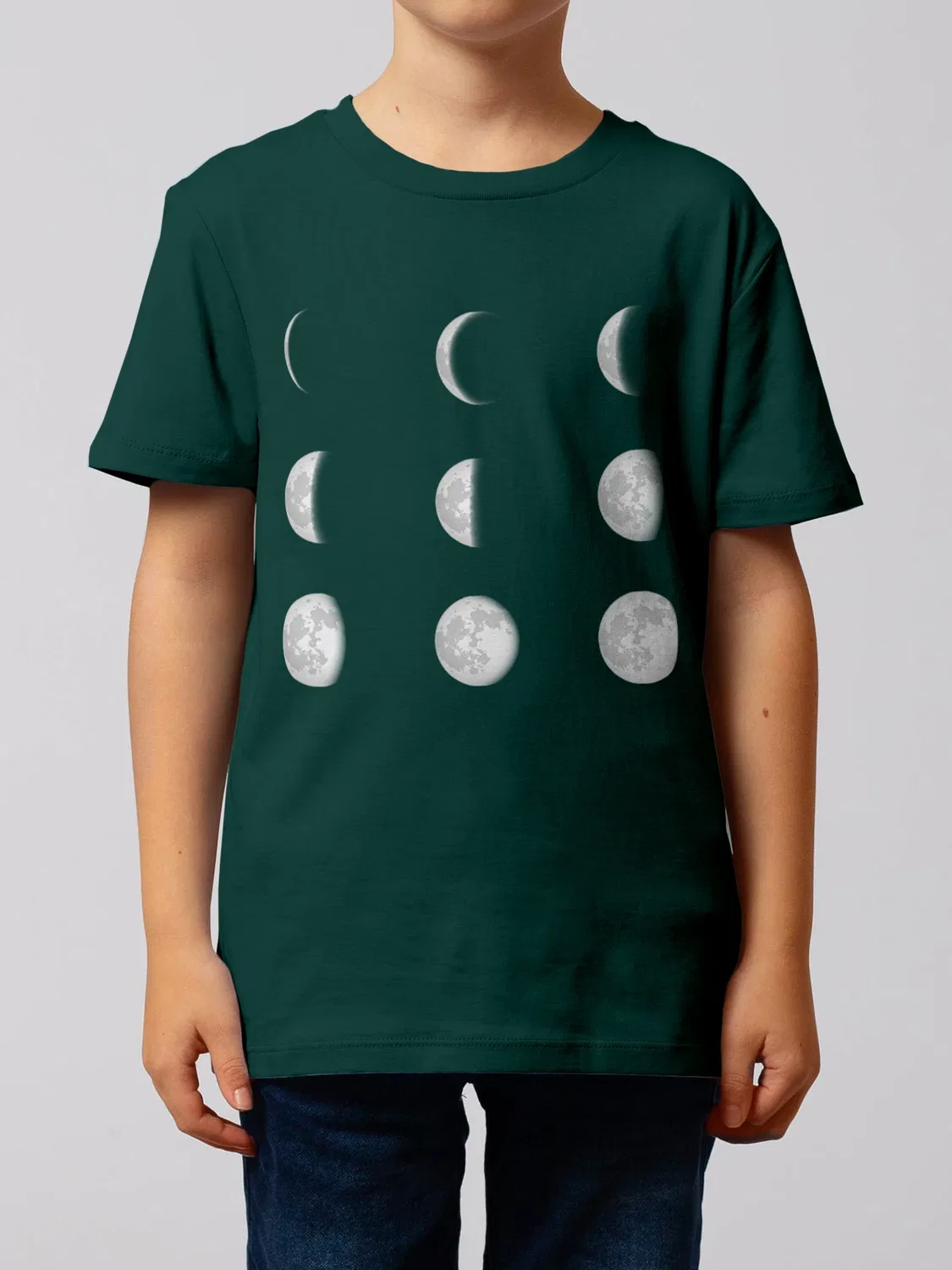 Футболка с лунными фазами Wat? Apparel, темно-зеленый