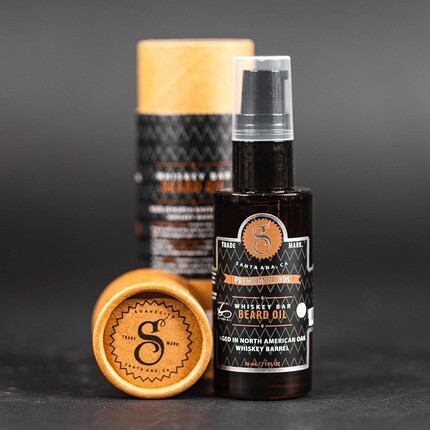 Premium Blends Beard Oil Несмываемый кондиционер для смягчения волос, увлажнения кожи, устранения перхоти, здорового роста, ароматизатор Whiskey Bar, 1 жидкая унция Suavecito — фото 2