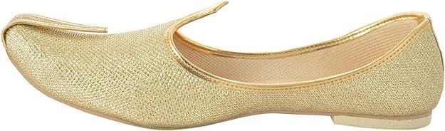 Мужские сандалии BombayFlow Roy Gold Glitter Punjabi Jutti, индийские ручной работы золотые туфли-лоферы, Khussa Juti, индийская свадебная обувь к курте и шервани, Khussa Mojari для мужчин — фото 2