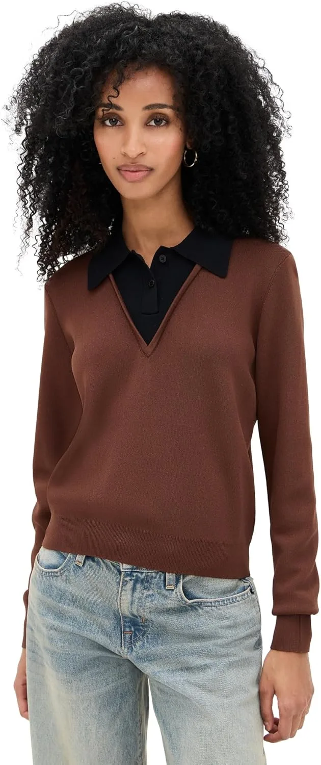 

LE BOP Женская поло с эффектом многослойности