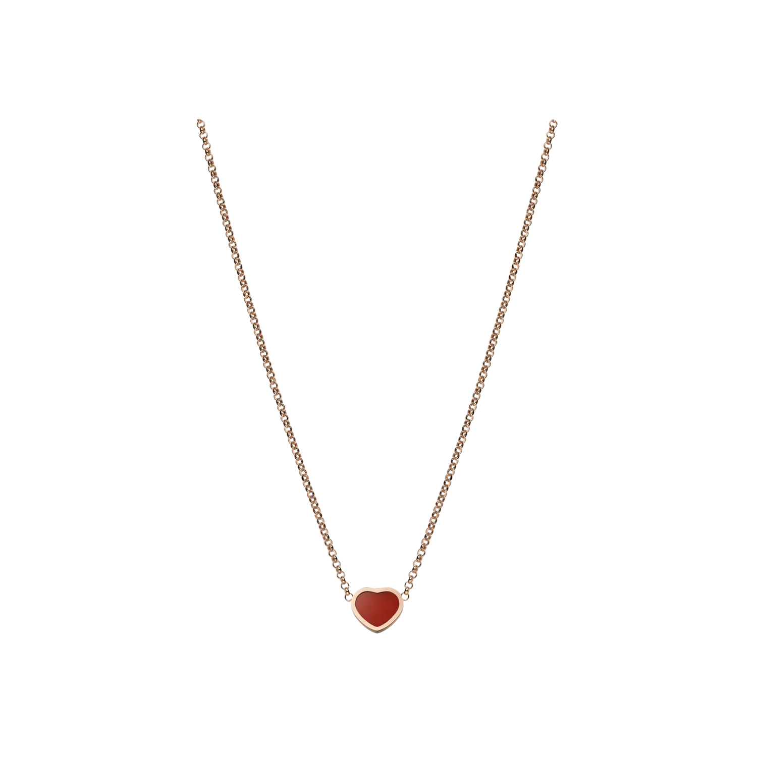 

Колье Chopard My happy hearts из розового золота с сердоликом