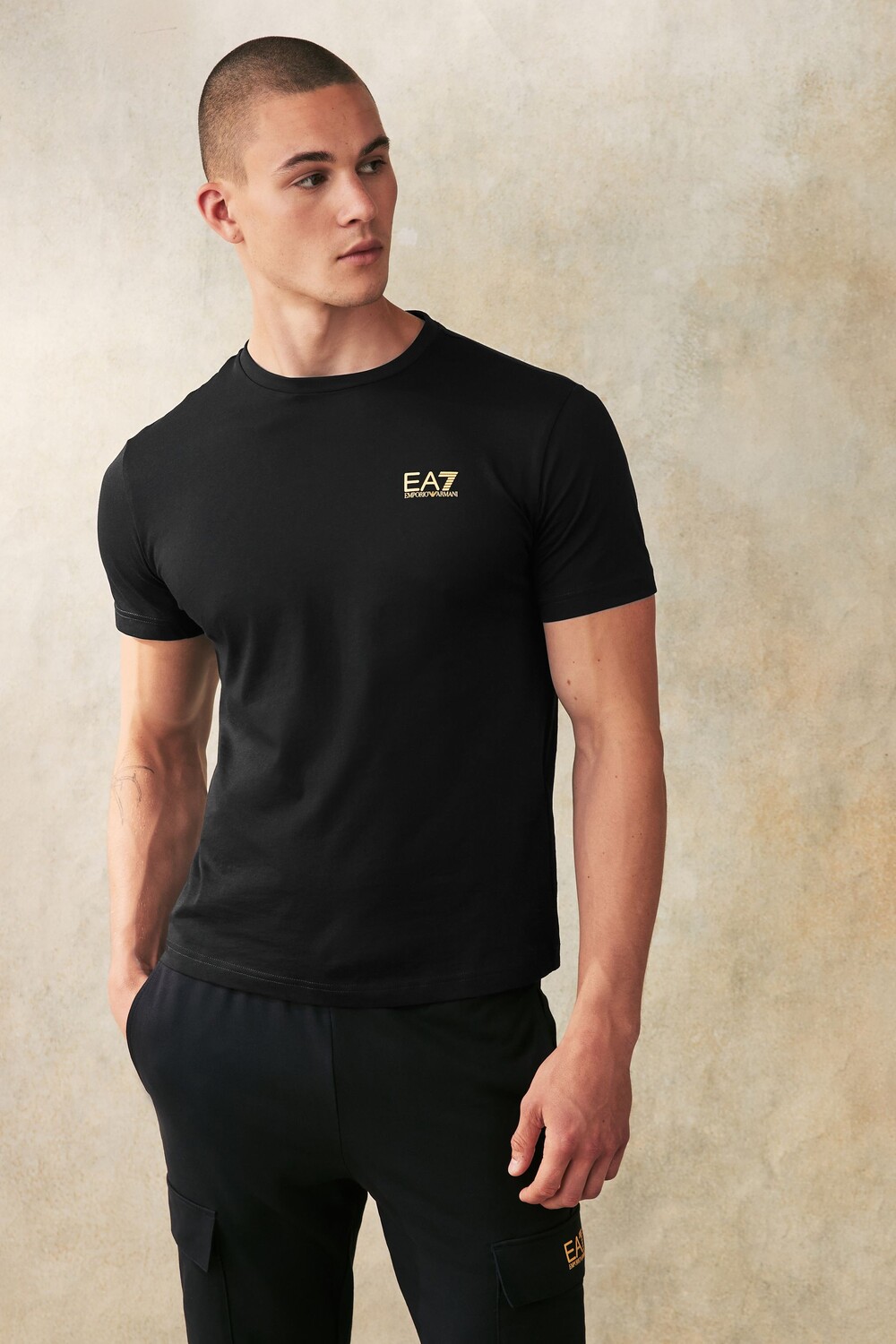 

Футболка с логотипом Emporio armani core id из 100% хлопка Ea7, черный