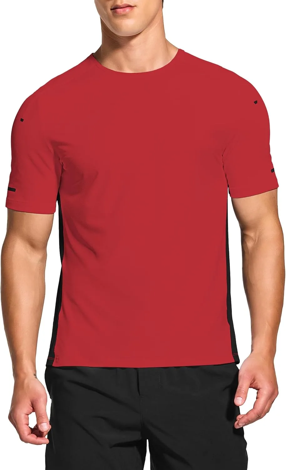 

DEMOZU мужская футболка с коротким рукавом для тренировок — быстросохнущая, отводящая влагу (Big & Tall)