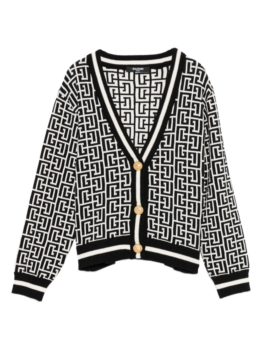 

Кардиган с геометричным узором Balmain Kids, черный