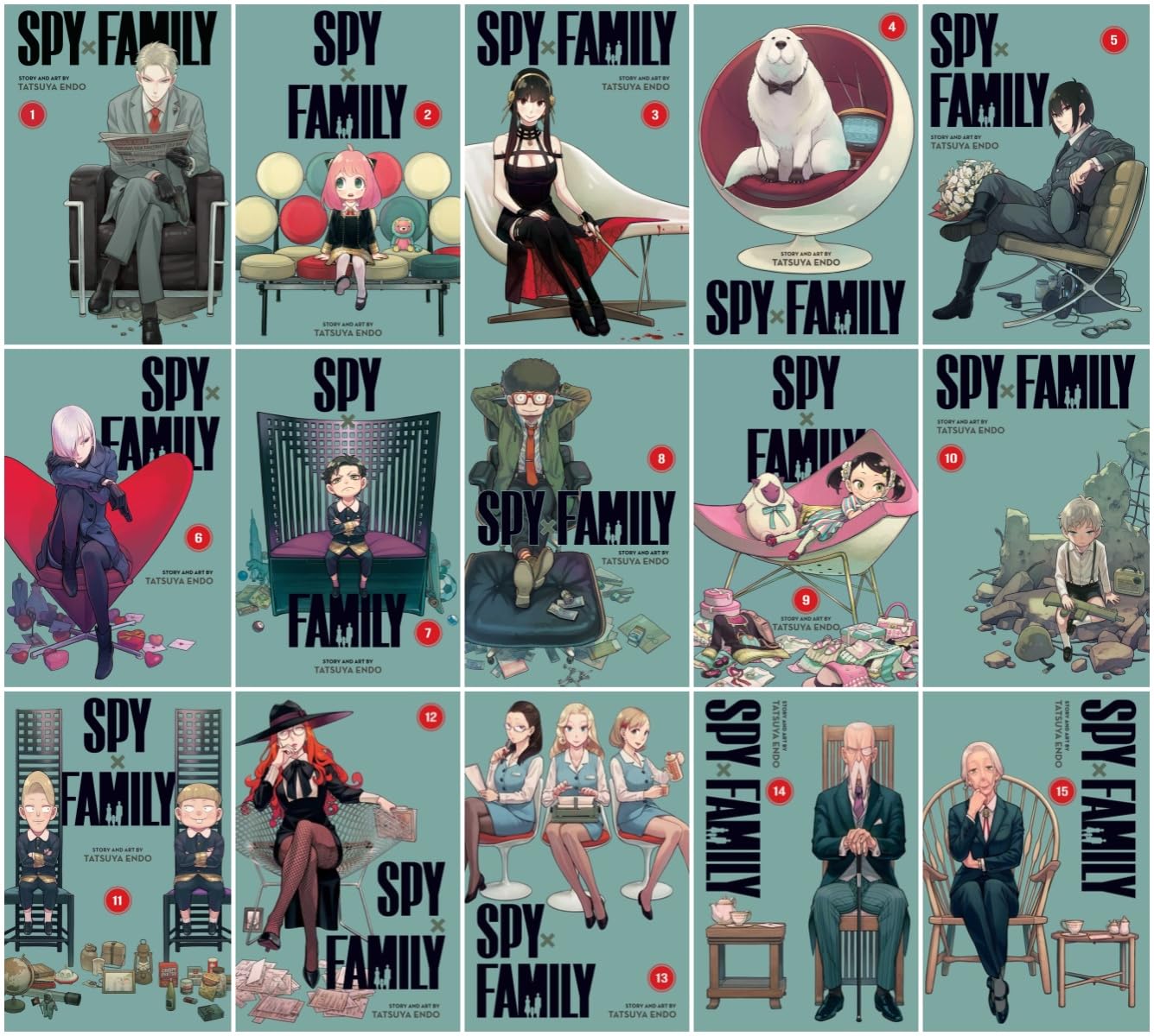 

Spy x Family Comic Series 15-Book Collection Set (Vol. 1 to 15) - Spy Thriller, Family Comedy & Action-Packed Manga (VIZ Media LLC)