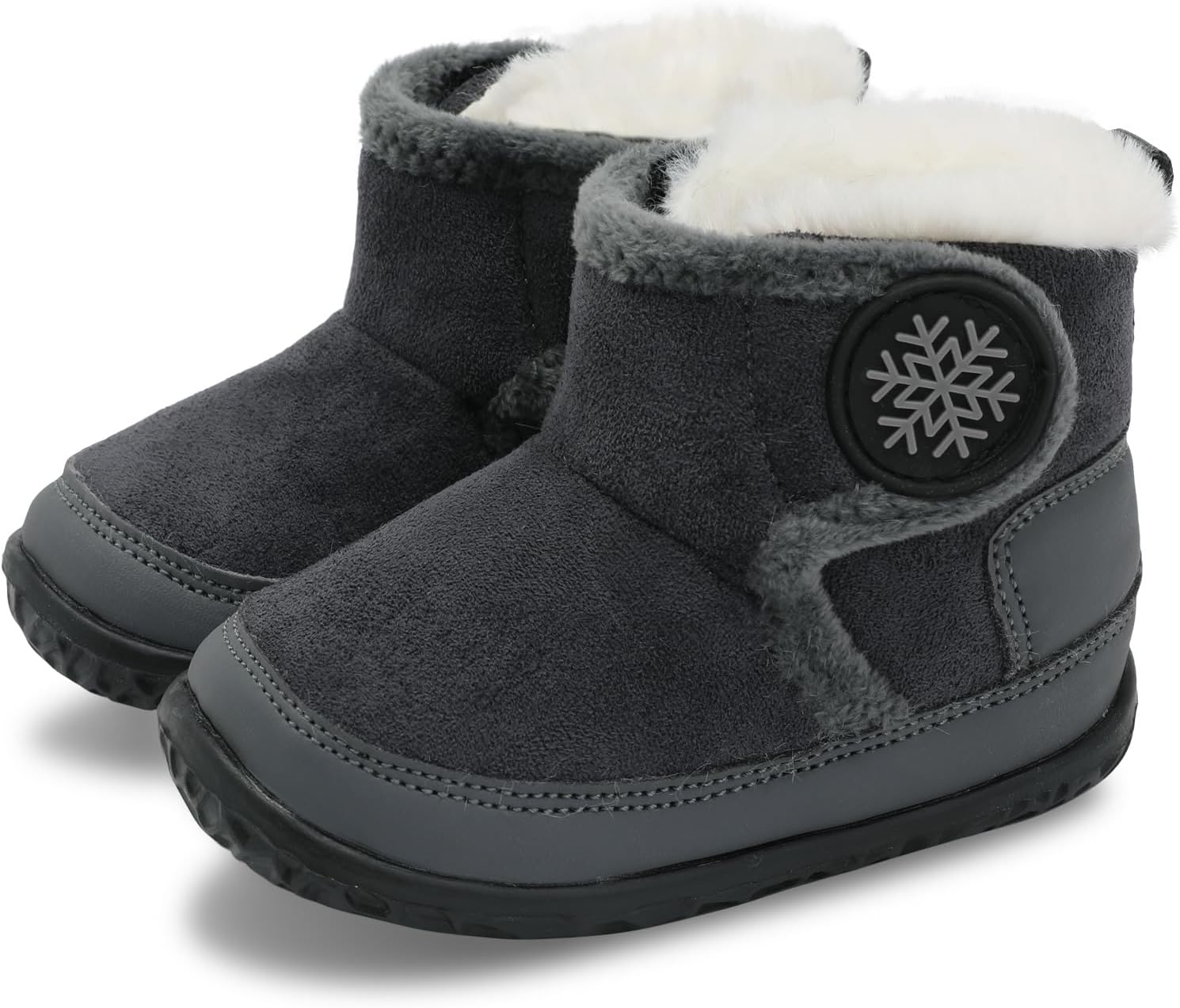 

L-RUN Детские ботиночки для малышей, мальчиков и девочек, высокие ботинки для маленьких детей, зимняя обувь для дома и улицы, теплые ботинки, Dark Grey