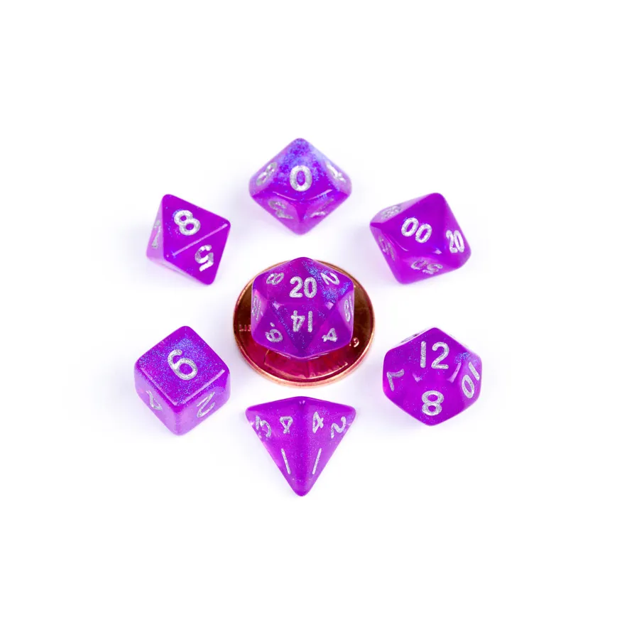 

Мини-набор Poly Poly — фиолетовый с серебром (7), Acrylic Dice - Stardust Dice (Metallic Dice Games)