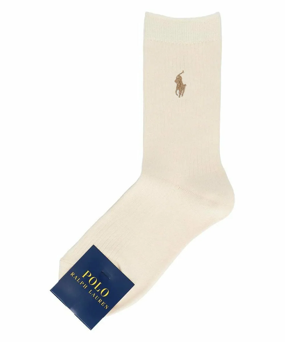 Женские ребристые носки One Point Polo Ralph Lauren, 91. Off-white — фото 2