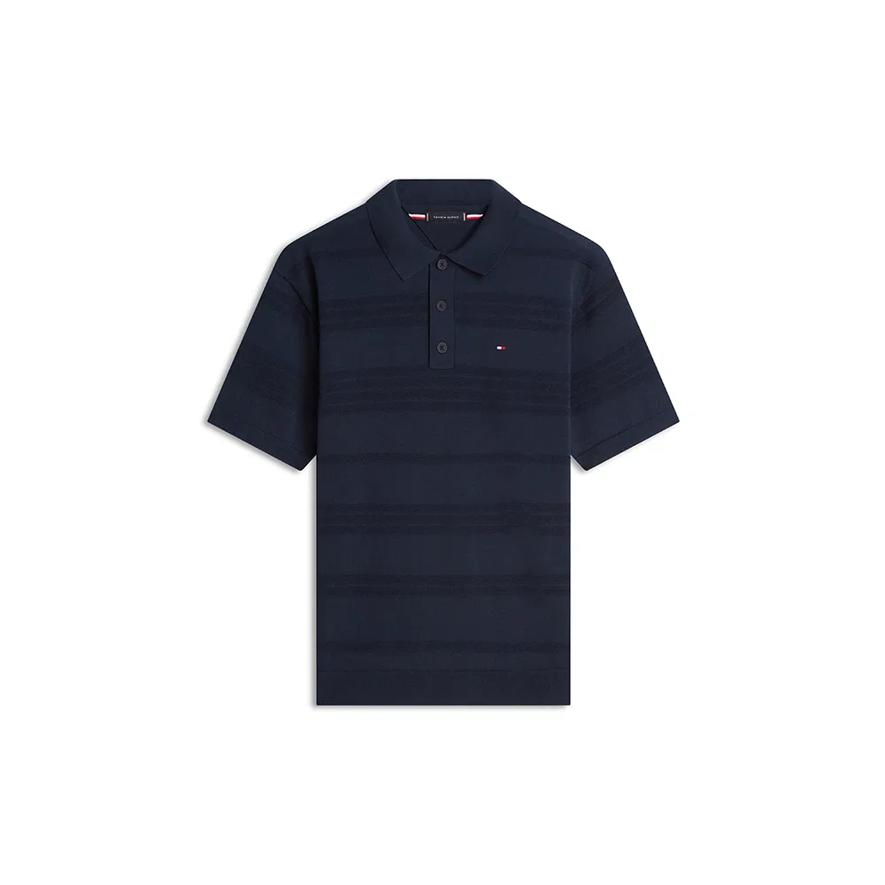 Мужская голубая футболка-поло из смесового хлопка от Tommy Hilfiger — фото 2