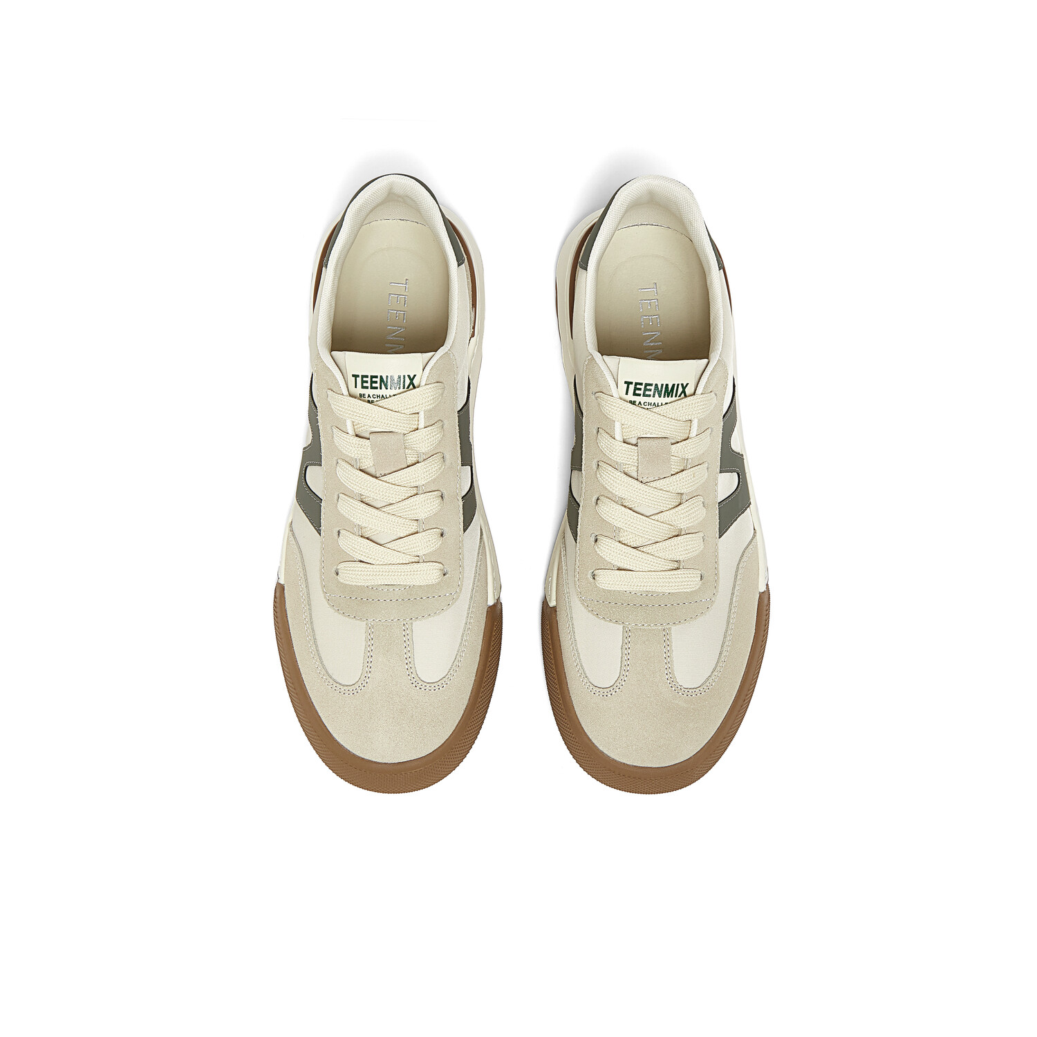 

Кроссовки мужские Lifestyle Shoes Men Low-Top Teenmix, бежевый/синий