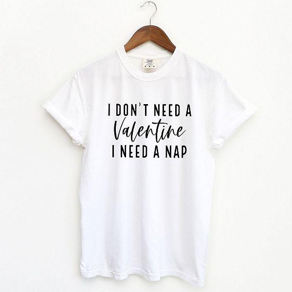 

Футболка I don't need a valentine garment dyed Simply Sage Market, White, Белый, Футболка I don't need a valentine garment dyed Simply Sage Market, White