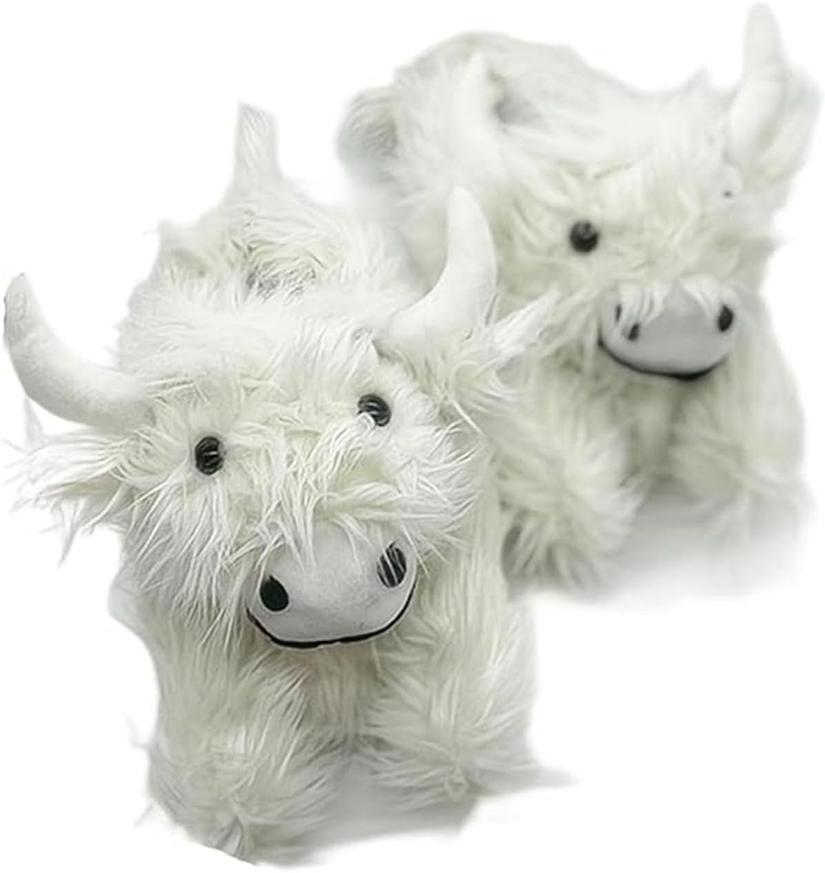 

Мягкие теплые домашние тапочки в виде шотландской коровы породы Хайленд, с рисунком животного, унисекс Generic, белый