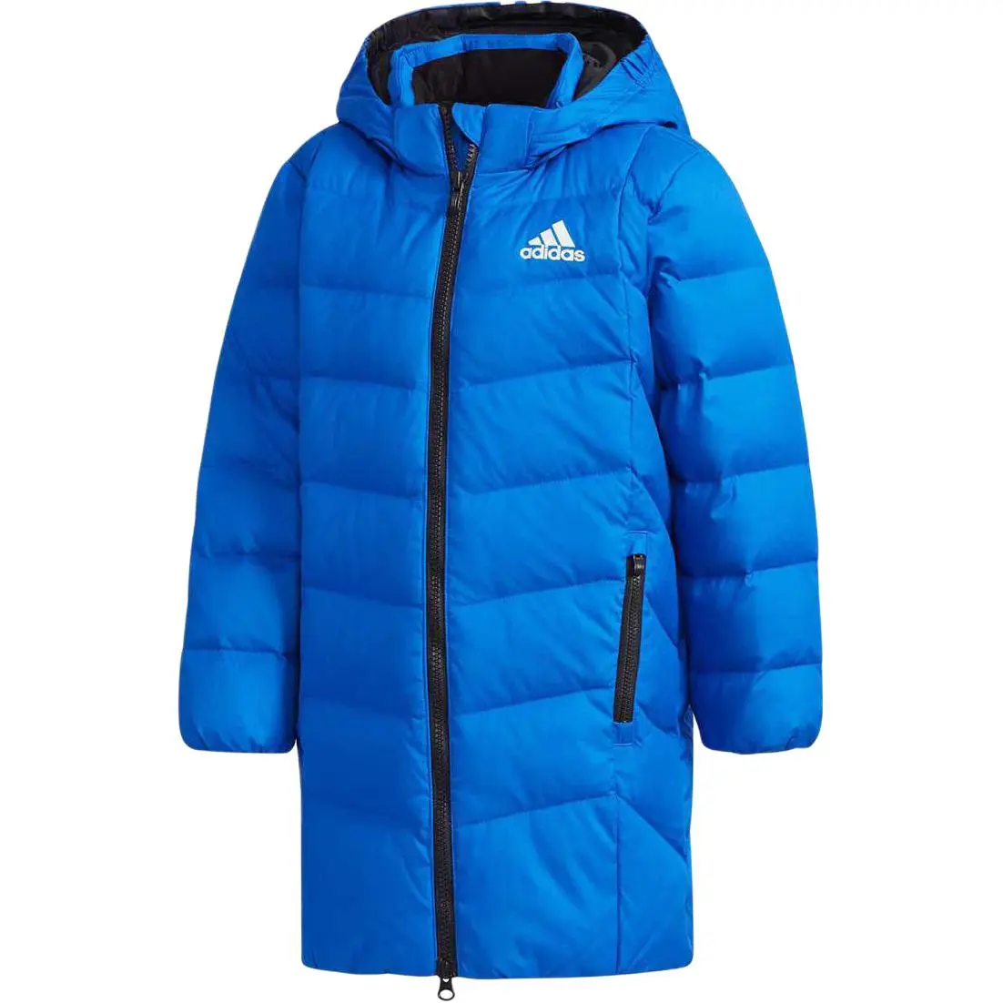 Adidas Детская синяя пуховая куртка для возраста 3-7 лет