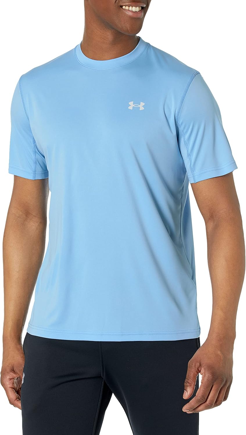 

Мужская трикотажная футболка Drift Tide Knit с коротким рукавом от Under Armour, (475) Carolina Blue/Halo Gray, Синий, Мужская трикотажная футболка Drift Tide Knit с коротким рукавом от Under Armour, (475) Carolina Blue/Halo Gray